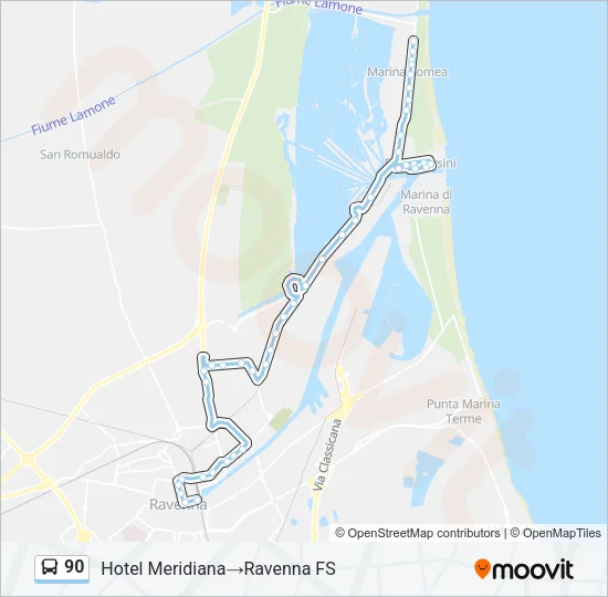 90 Bus Line Map