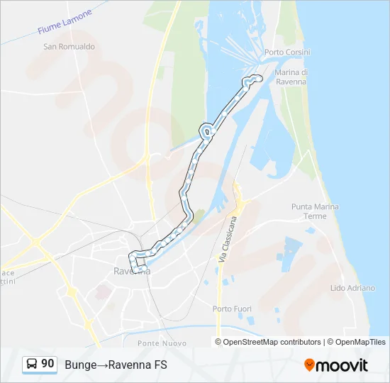 90 Bus Line Map