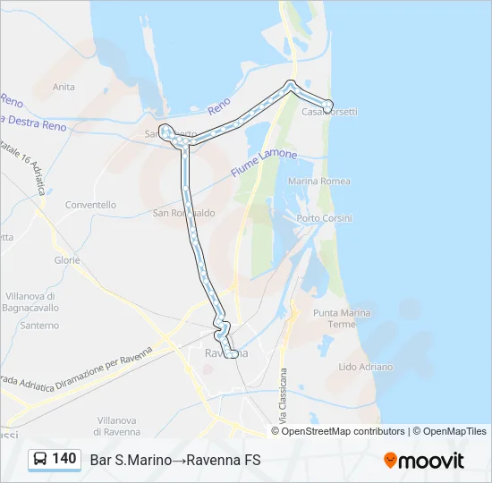 140 Bus Line Map