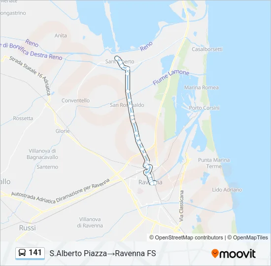 141 Bus Line Map