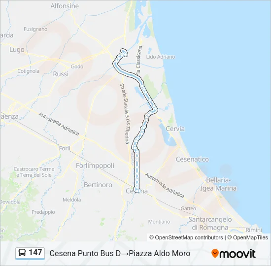 147 Bus Line Map