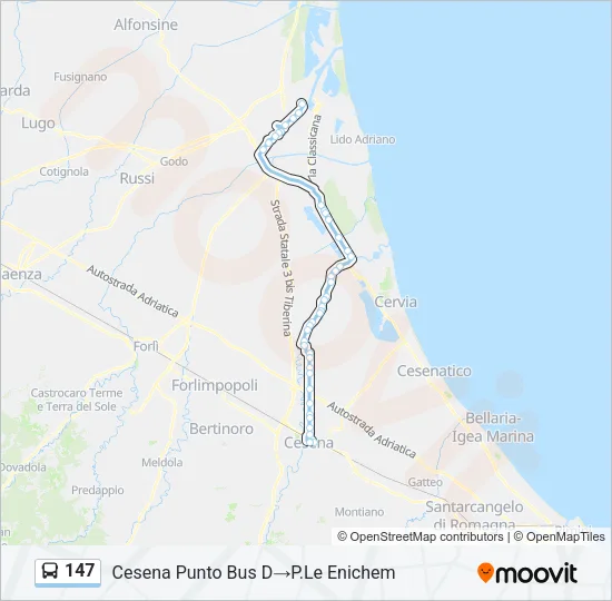 147 Bus Line Map