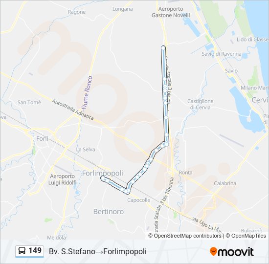 149 bus Line Map