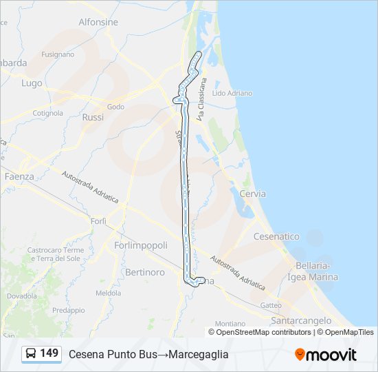 149 bus Line Map