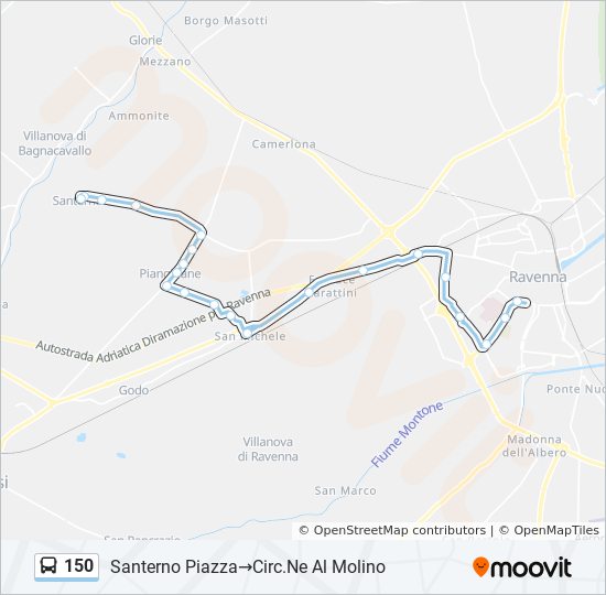 150 bus Line Map