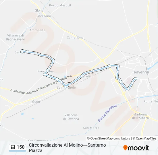 150 Bus Line Map