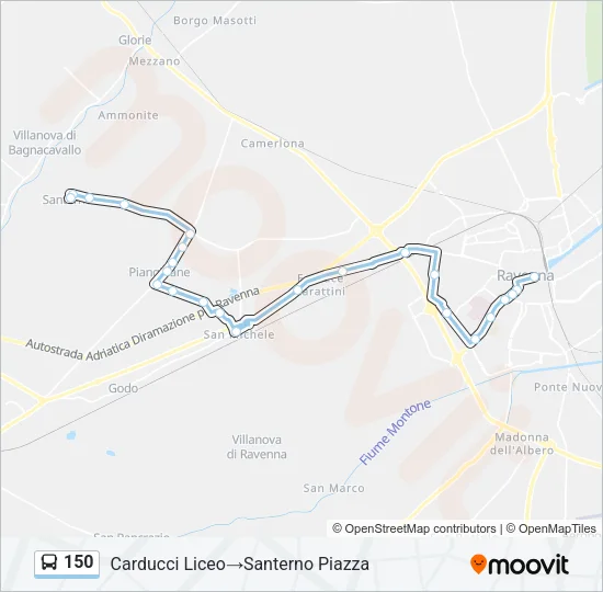 150 Bus Line Map