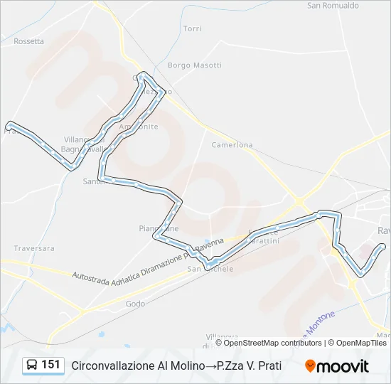 151 Bus Line Map