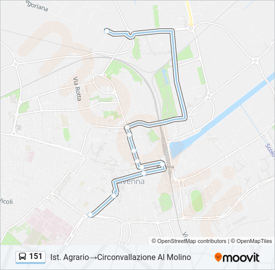 Percorso linea bus 151