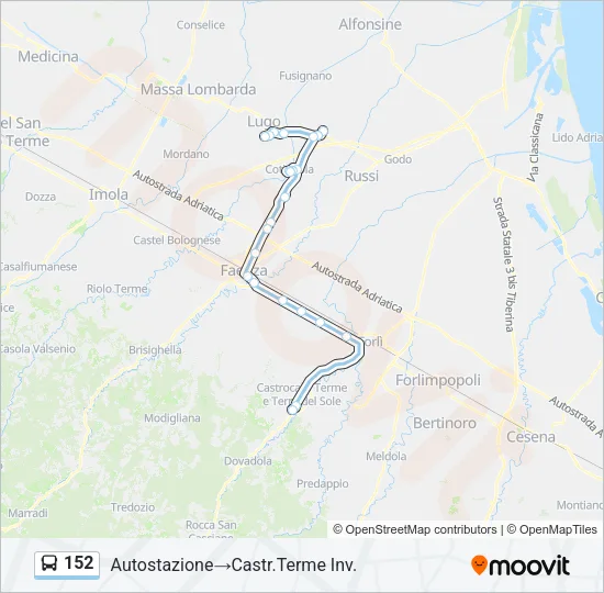 152 Bus Line Map