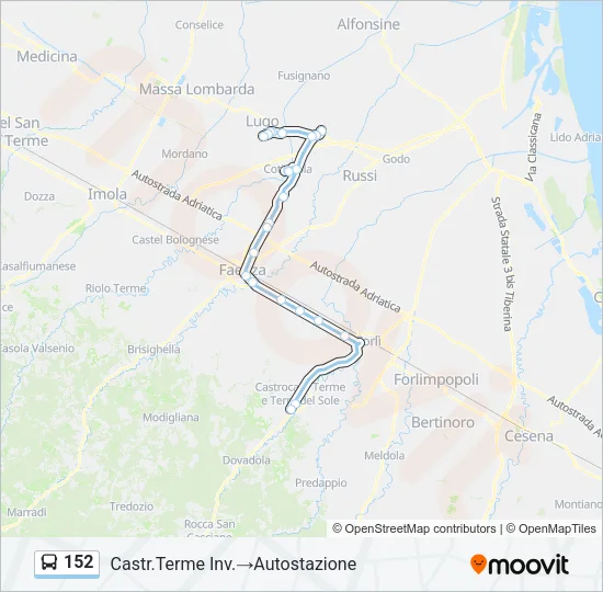 152 Bus Line Map