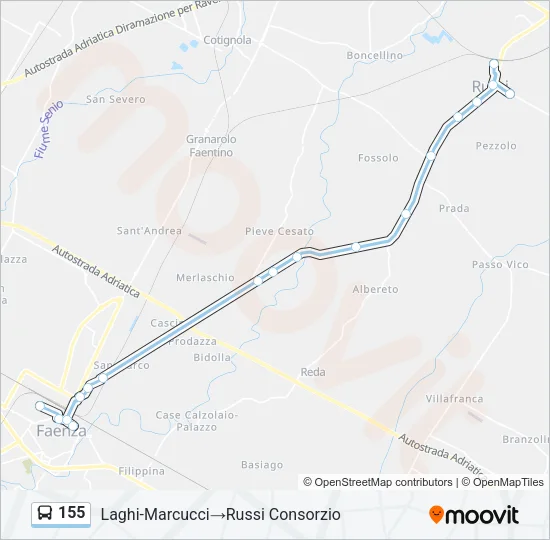155 Bus Line Map