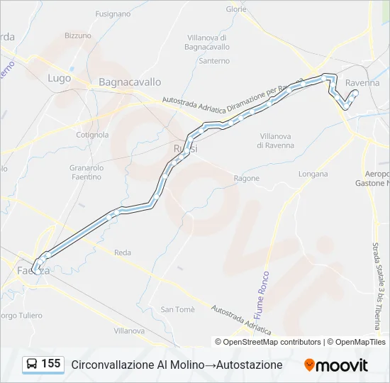 155 Bus Line Map