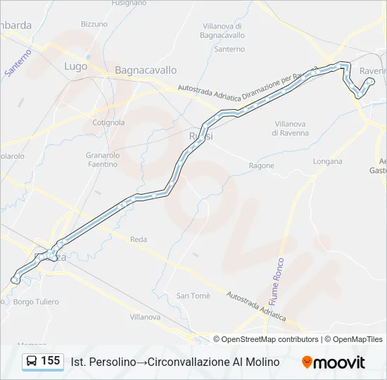 155 Bus Line Map
