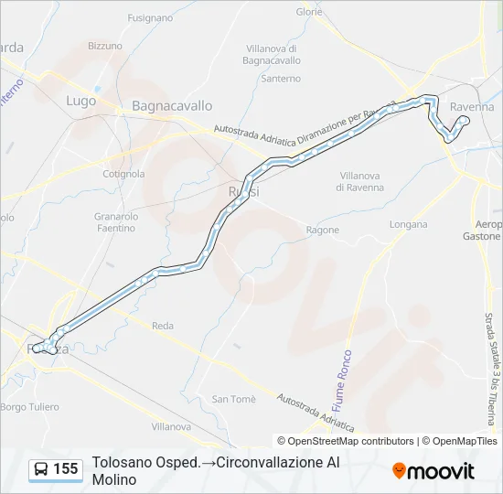 155 Bus Line Map