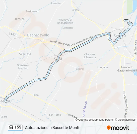 155 Bus Line Map