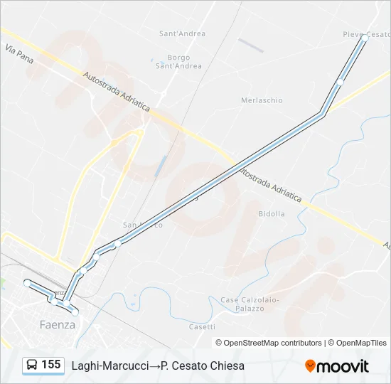155 Bus Line Map