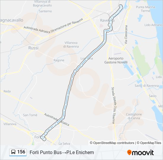 Percorso linea bus 156