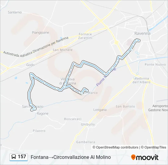 157 Bus Line Map