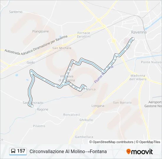157 Bus Line Map