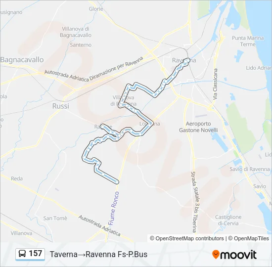 157 Bus Line Map