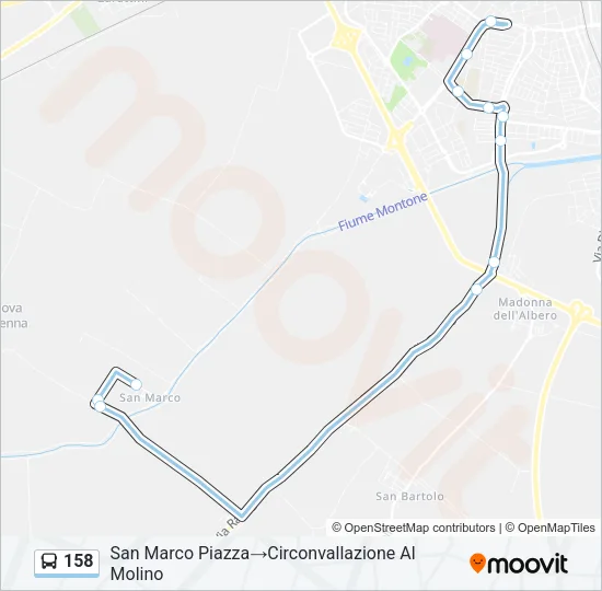 158 Bus Line Map