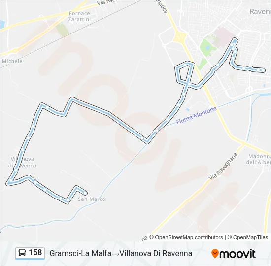 158 Bus Line Map