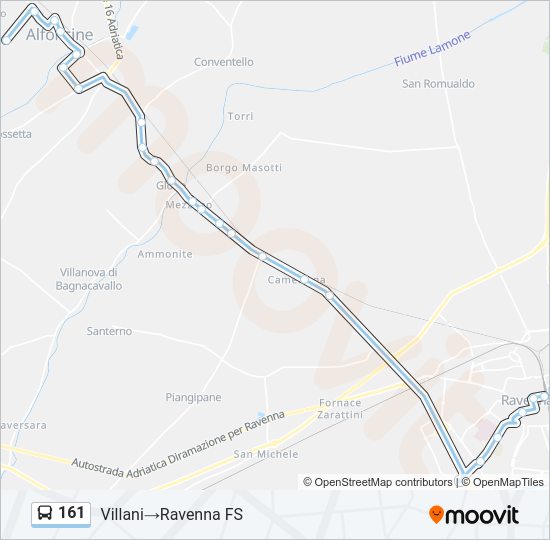 Percorso linea bus 161