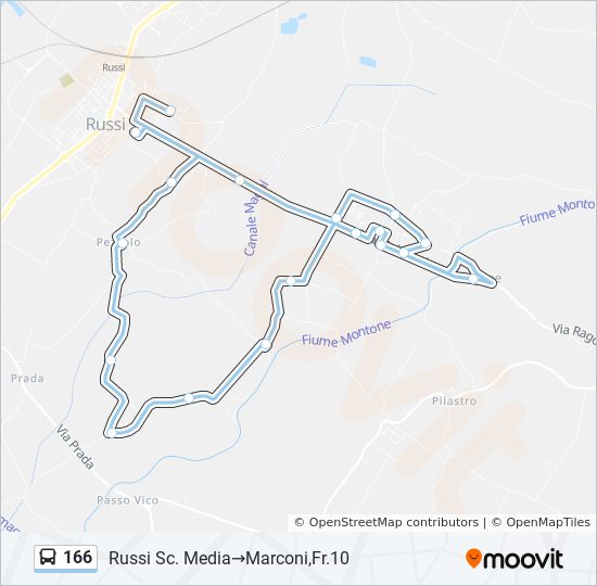 Percorso linea bus 166