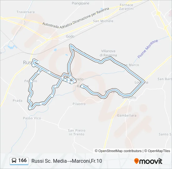 166 Bus Line Map