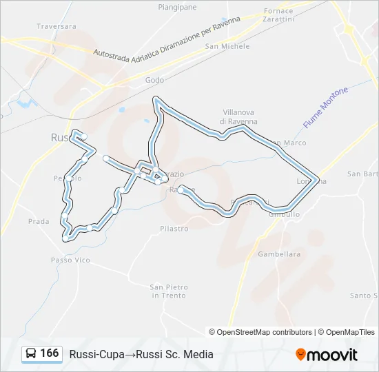 166 Bus Line Map