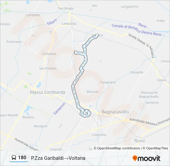 180 Bus Line Map