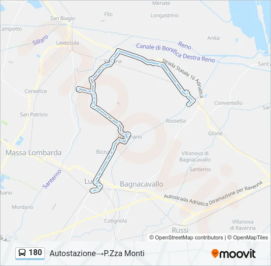 180 Bus Line Map