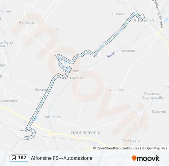 182 Bus Line Map
