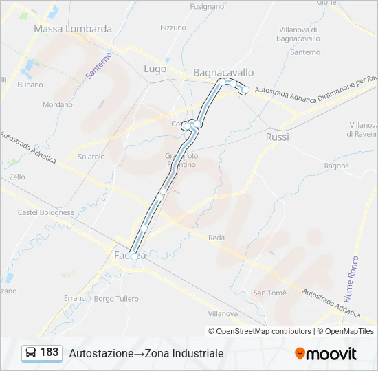 183 Bus Line Map