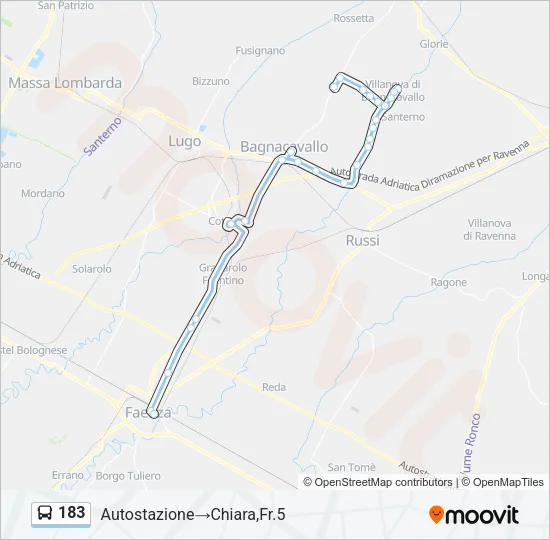 183 Bus Line Map