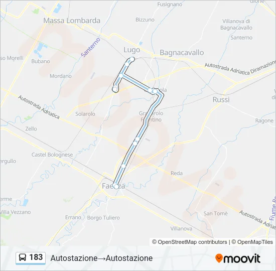 183 Bus Line Map