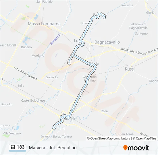 183 Bus Line Map