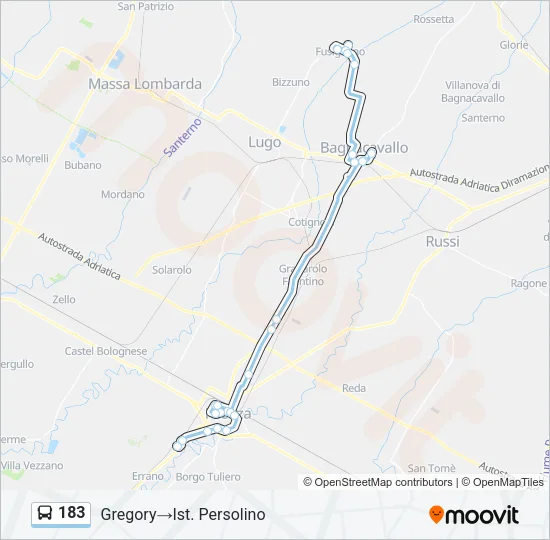 183 Bus Line Map