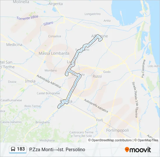 183 Bus Line Map
