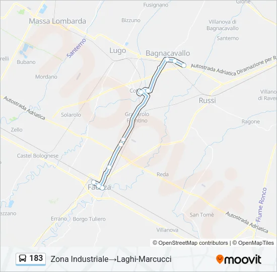 183 Bus Line Map