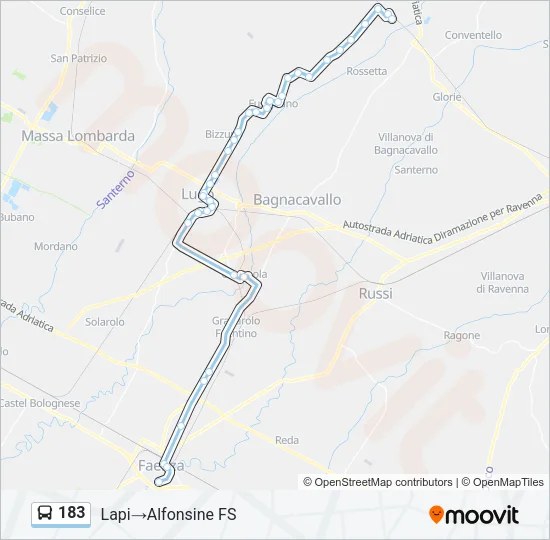 183 Bus Line Map