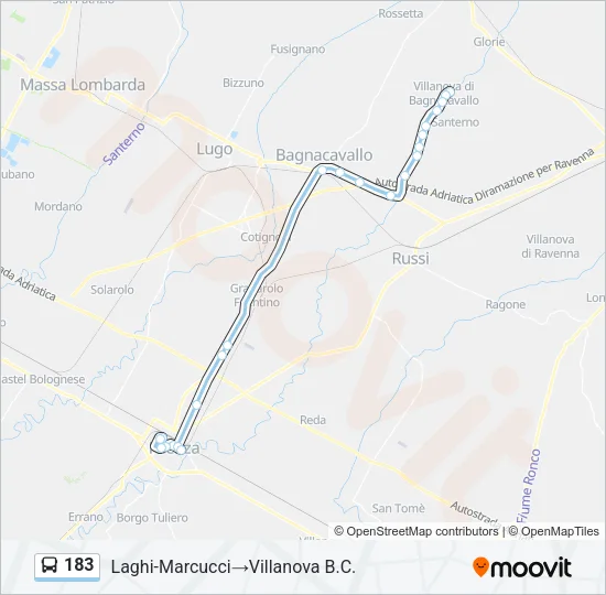 183 Bus Line Map
