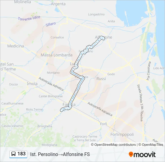 183 Bus Line Map
