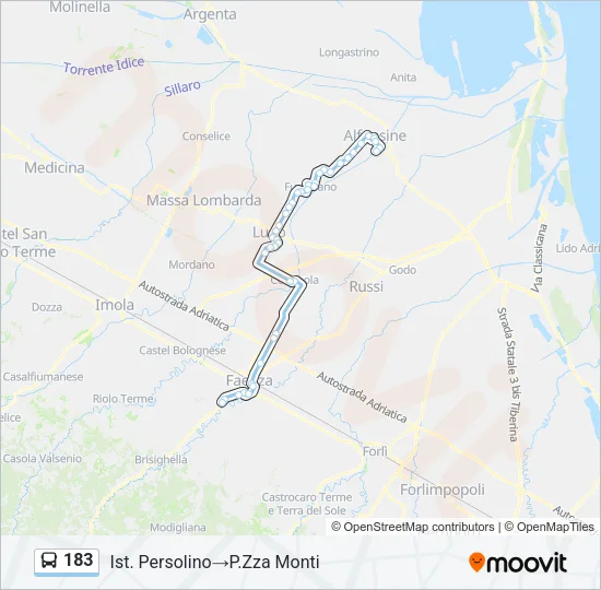 183 Bus Line Map