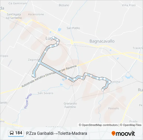 184 Bus Line Map