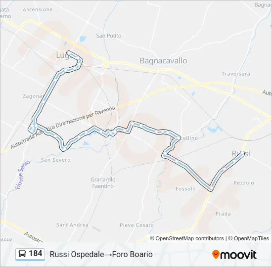 184 Bus Line Map