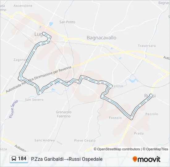 184 Bus Line Map