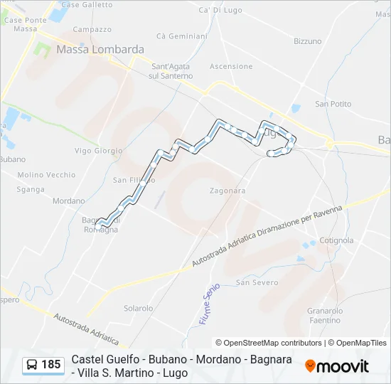 185 Bus Line Map