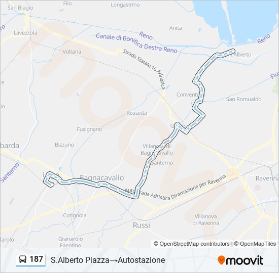 187 bus Line Map